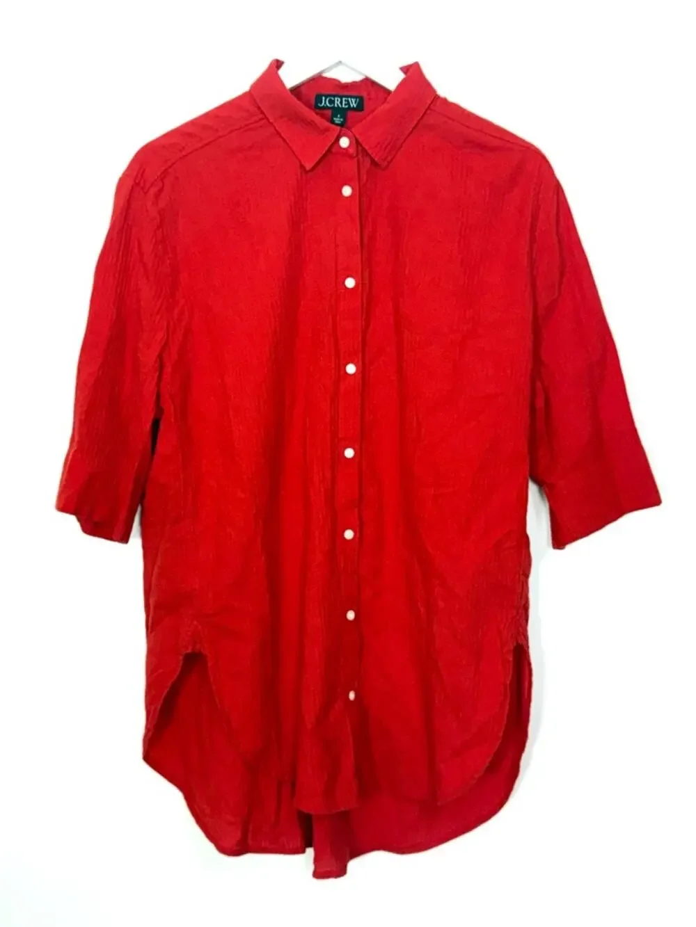 J. Crew Red Tunic Shirt